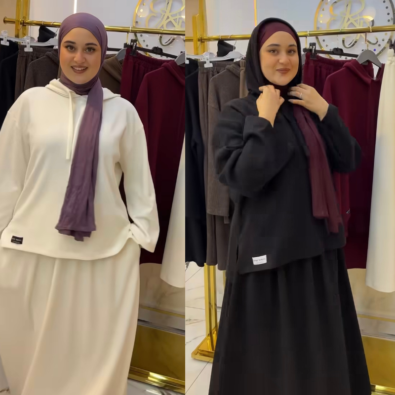 طقم ستيلي (Hoodie & Jupe) – راحة وأناقة يومية