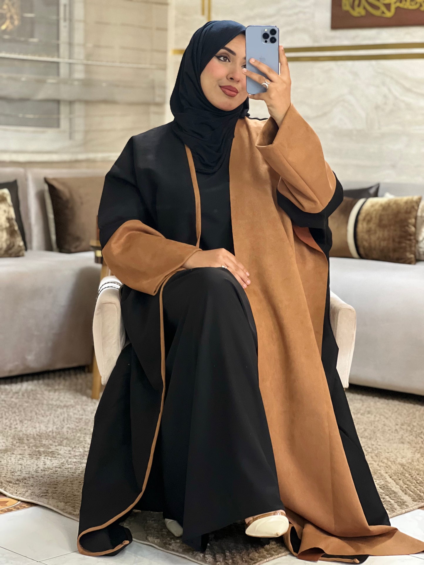 طقم العباية الفاخر 3 قطع – Luxe 3P Abaya