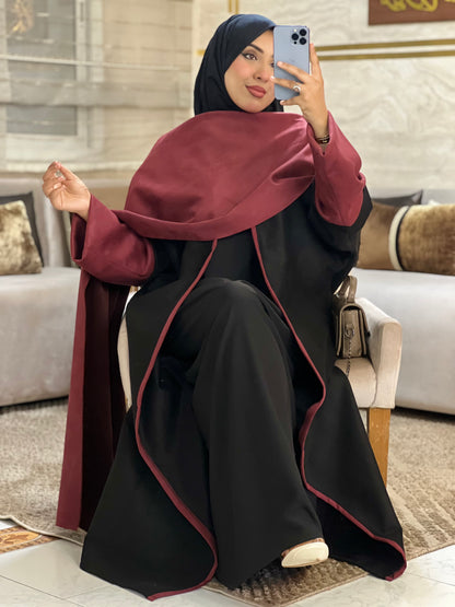 طقم العباية الفاخر 3 قطع – Luxe 3P Abaya